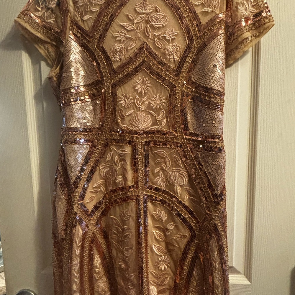 Lulu’s rose gold beaded art deco mini dress - Picture 5 of 7